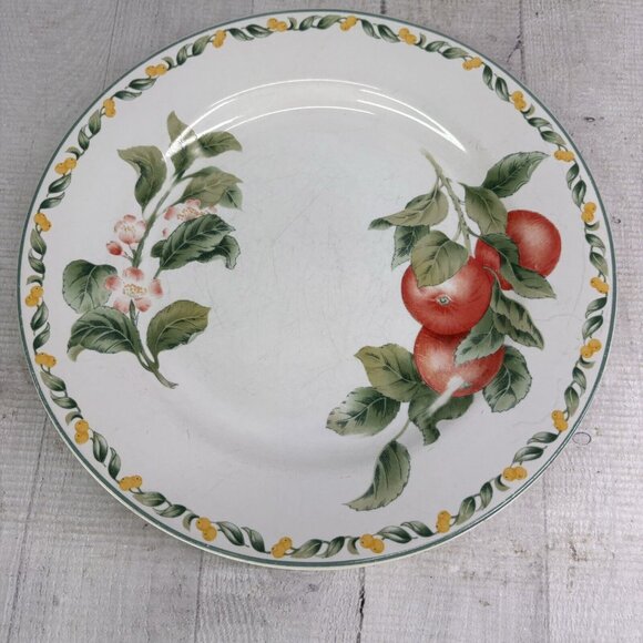Vintage Julie Pople Avon COUNTRY FRUIT COLLECTION Porcelain Dinner Plate Set 2 - Picture 4 of 16